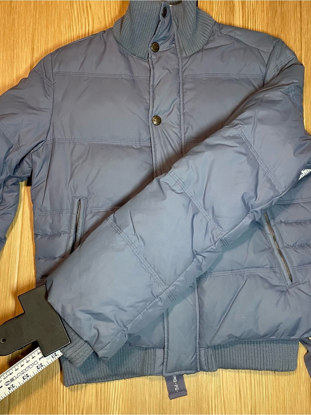 Vintage Diesel Real Down Bomber Puffer Jacket Slate Blue Women's Size XL - Picture 7 of 16